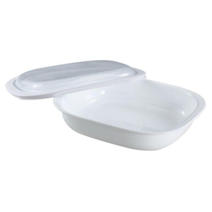 Corelle 1.89L Oblong Dish White with plastic cover - bakeware bake house kitchenware bakers supplies baking