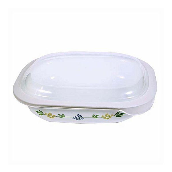 Corelle 1.89L Oblong Dish Secret Garden with plastic cover - bakeware bake house kitchenware bakers supplies baking