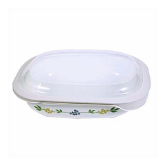 Corelle 1.89L Oblong Dish Secret Garden with plastic cover - bakeware bake house kitchenware bakers supplies baking