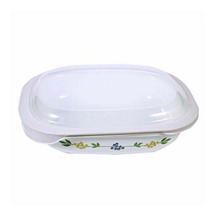 Corelle 1.89L Oblong Dish Secret Garden with plastic cover - bakeware bake house kitchenware bakers supplies baking