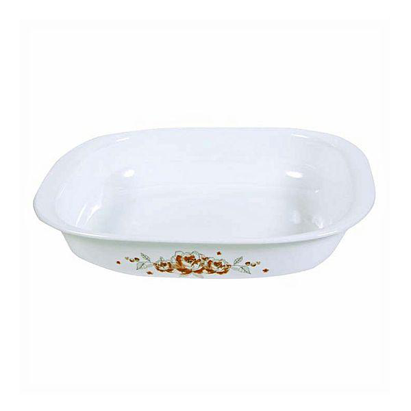 Corelle 2.83L Oblong Dish Brushed Stroke Roses with plastic cover - bakeware bake house kitchenware bakers supplies baking