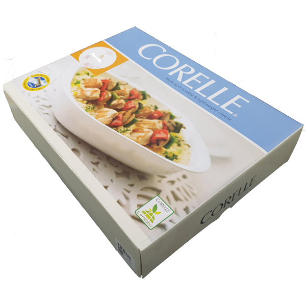 Corelle 2.83L Oblong Dish Elegant City with plastic cover - bakeware bake house kitchenware bakers supplies baking