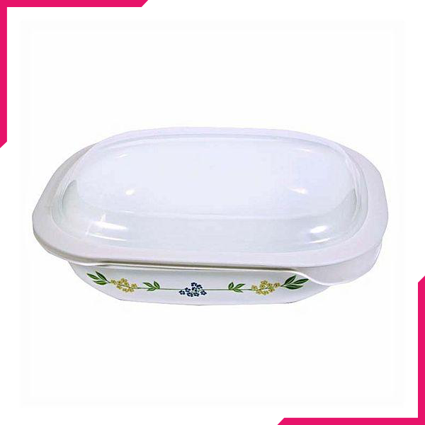 Corelle 2.83L Oblong Dish Secret Garden with plastic cover - bakeware bake house kitchenware bakers supplies baking