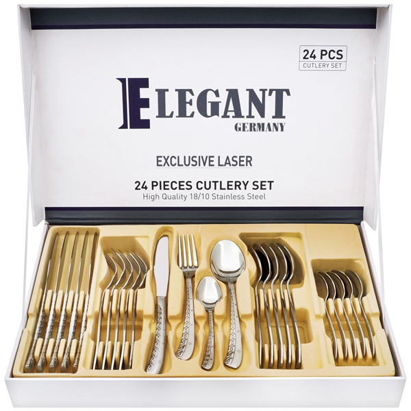 Elegant Exclusive Laser Cutlery Set 24Pcs