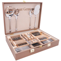 Elegant Cutlery Set 52Pcs -Silver Flower