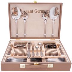 Elegant Cutlery Set 52Pcs -Silver Flower