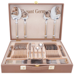 Elegant Cutlery Set 52Pcs -Golden Side Lines