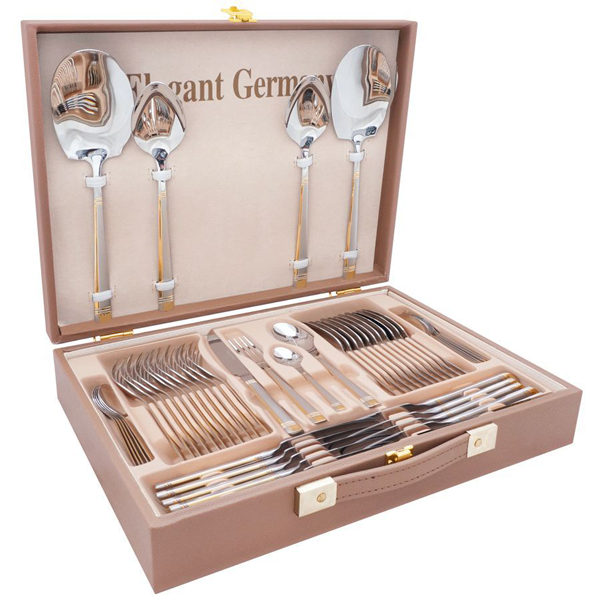 Elegant Cutlery Set 52Pcs -Golden Side Lines