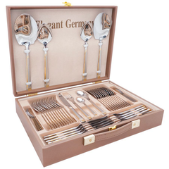 Elegant Cutlery Set 52Pcs -Golden Side Lines