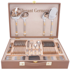 Elegant Cutlery Set 52Pcs -Golden Texture