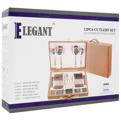 Elegant Cutlery Set 52Pcs -Golden Texture