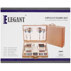 Elegant Cutlery Set 52Pcs -Silver Texture