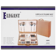 Elegant Cutlery Set 52Pcs -Golden Half Dot