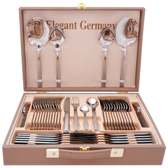 Elegant Cutlery Set 52Pcs -Silver Half Dot