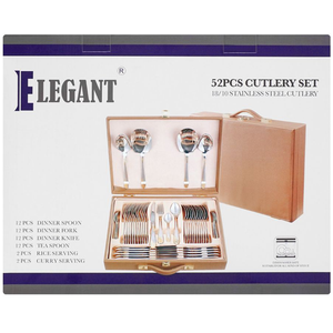 Elegant Cutlery Set 52Pcs -Silver Half Dot