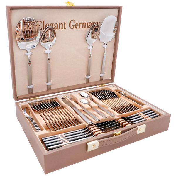 Elegant Cutlery Set 52Pcs -Silver Half Dot
