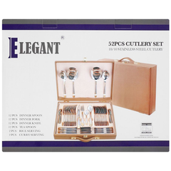 Elegant Cutlery Set 52Pcs -Golden Texture