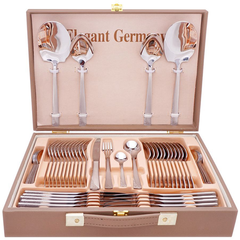 Elegant Cutlery Set 52Pcs -Silver Texture