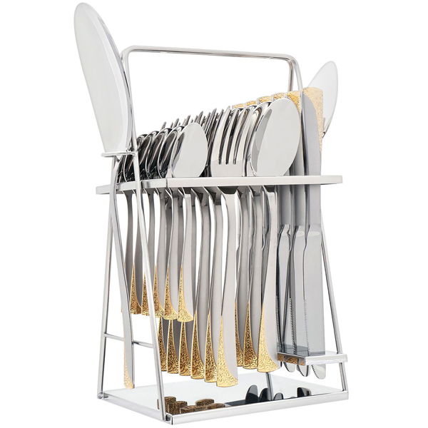 Elegant Cutlery Set 26Pcs -Golden Texture