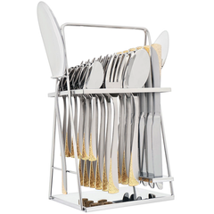 Elegant Cutlery Set 26Pcs -Golden Texture