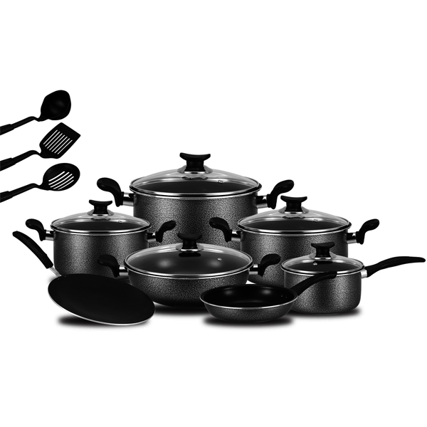 Kitchen King Trend Cook Set 15Pcs Black - bakeware bake house kitchenware bakers supplies baking