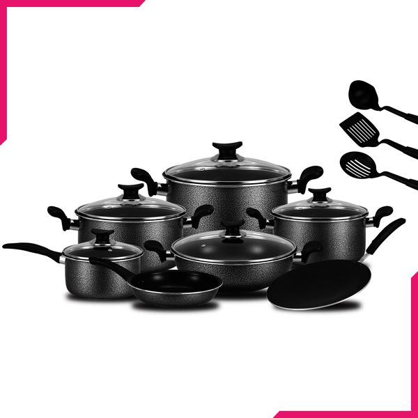 Kitchen King Trend Cook Set 15Pcs Black - bakeware bake house kitchenware bakers supplies baking