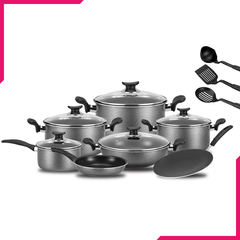 Kitchen King Trend Cook Set 15Pcs Gray - bakeware bake house kitchenware bakers supplies baking
