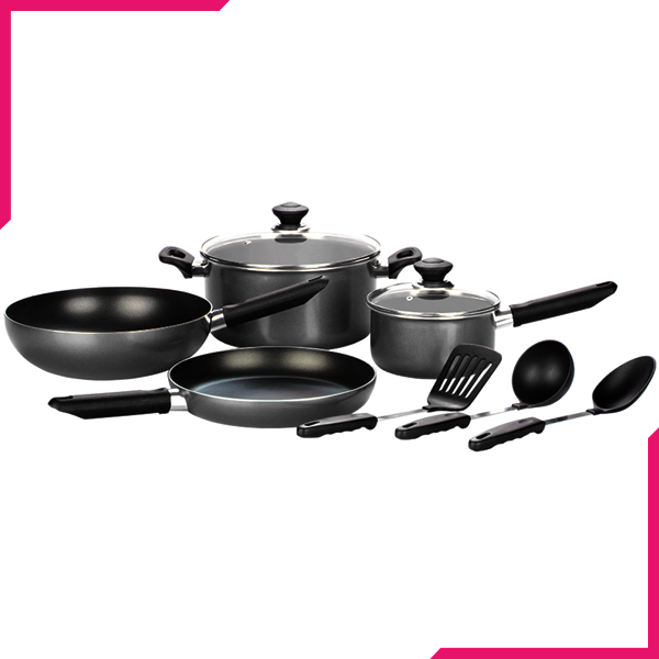 Kitchen King Imperial Cook Set 9Pcs Black - bakeware bake house kitchenware bakers supplies baking