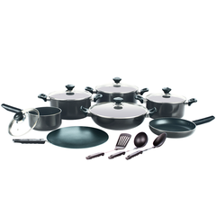 Kitchen King Lumina Cook Set 15Pcs Gray - bakeware bake house kitchenware bakers supplies baking