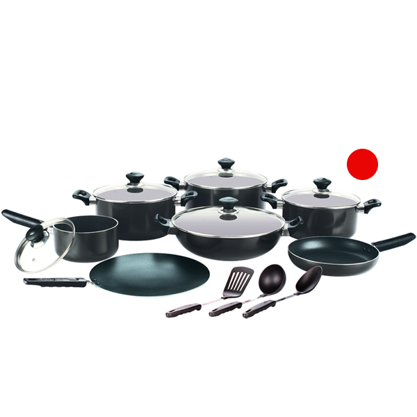 Kitchen King Lumina Cook Set 15Pcs Red - bakeware bake house kitchenware bakers supplies baking