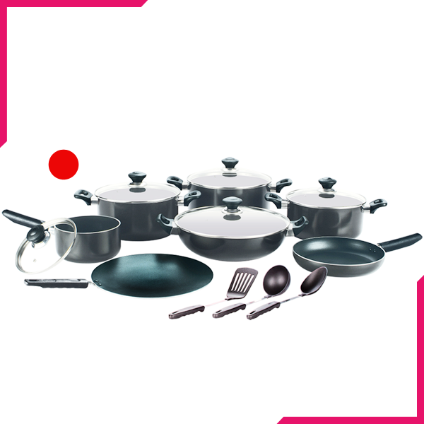 Kitchen King Lumina Cook Set 15Pcs Red - bakeware bake house kitchenware bakers supplies baking