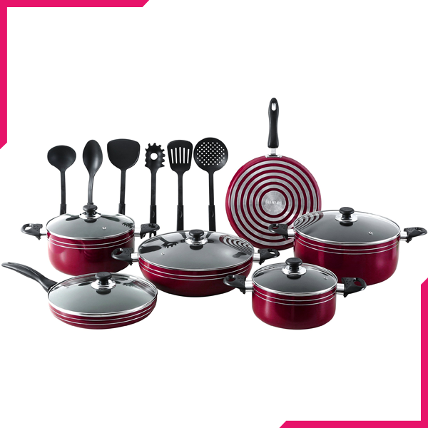 Kitchen King Karfto Plus Cook Set 17Pcs Pink - bakeware bake house kitchenware bakers supplies baking