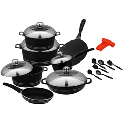 Kitchen King Cambria Cook Set 18Pcs Black - bakeware bake house kitchenware bakers supplies baking
