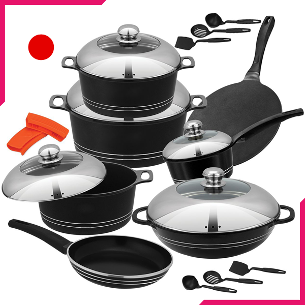 Kitchen King Cambria Cook Set 18Pcs Red - bakeware bake house kitchenware bakers supplies baking