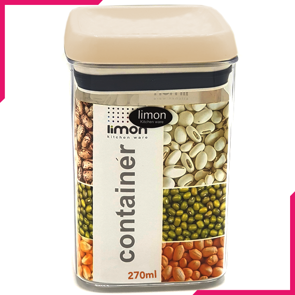 Limon Acrylic Airtight Jar Without Lock 270ml - bakeware bake house kitchenware bakers supplies baking