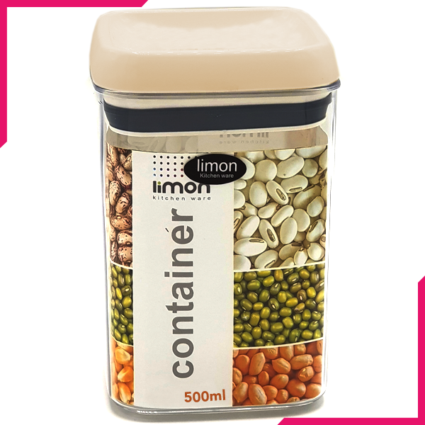 Limon Acrylic Airtight Jar Without Lock 500ml - bakeware bake house kitchenware bakers supplies baking