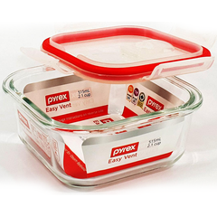Pyrex Easy Vent Square Glass Food Storage Container - bakeware bake house kitchenware bakers supplies baking