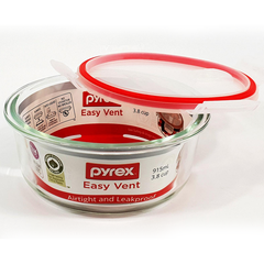 Pyrex Easy Vent Round Glass Food Storage Container - bakeware bake house kitchenware bakers supplies baking