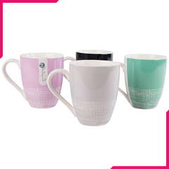 Symphony Crosshatch Mugs 4Pcs - bakeware bake house kitchenware bakers supplies baking