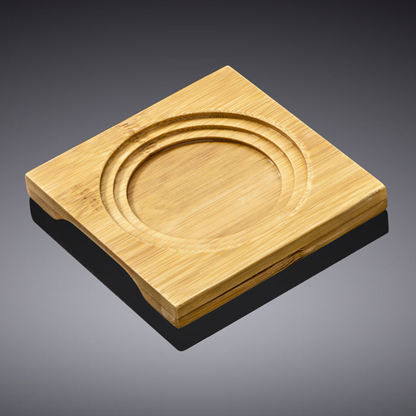 Wilmax Bamboo Tray 4" X 4" - bakeware bake house kitchenware bakers supplies baking