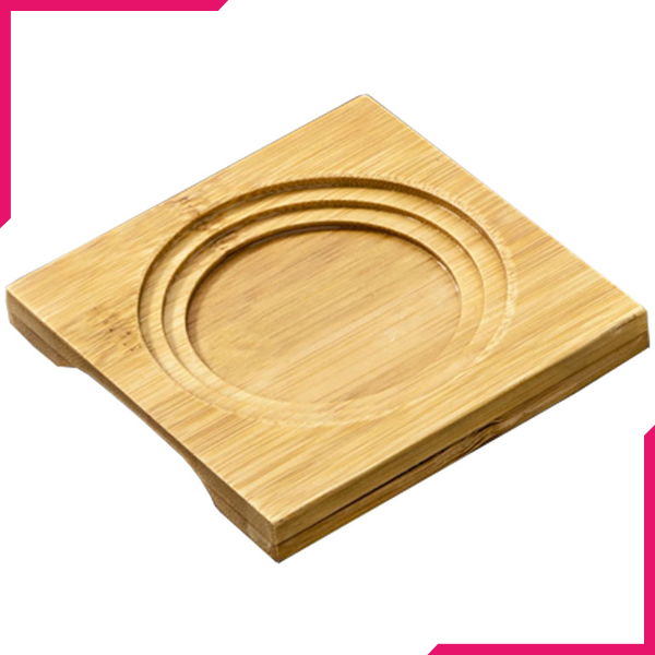 Wilmax Bamboo Tray 4" X 4" - bakeware bake house kitchenware bakers supplies baking