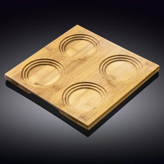 Wilmax Bamboo Tray 7.75" X 7.75" - bakeware bake house kitchenware bakers supplies baking