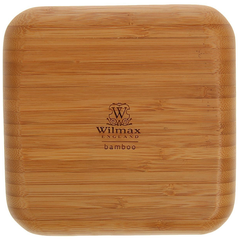 Wilmax Natural Bamboo Plate 6" X 6" - bakeware bake house kitchenware bakers supplies baking