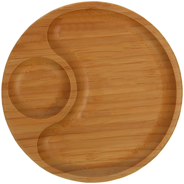 Wilmax Natural Bamboo 2 Section Platter 10" - bakeware bake house kitchenware bakers supplies baking