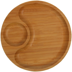 Wilmax Natural Bamboo 2 Section Platter 12" - bakeware bake house kitchenware bakers supplies baking
