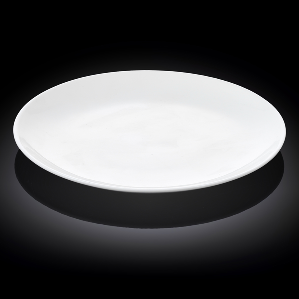 Wilmax Fine Porcelain Rolled Rim Round Platter 12" - bakeware bake house kitchenware bakers supplies baking