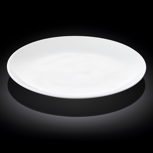Wilmax Fine Porcelain Rolled Rim Round Platter 12" - bakeware bake house kitchenware bakers supplies baking