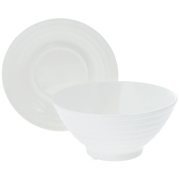 Wilmax Fine Porcelain Bowl & Saucer - bakeware bake house kitchenware bakers supplies baking