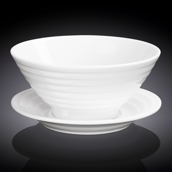 Wilmax Fine Porcelain Bowl & Saucer - bakeware bake house kitchenware bakers supplies baking