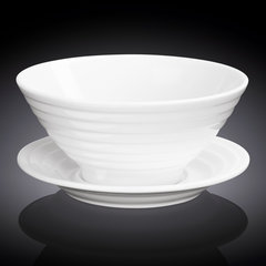 Wilmax Fine Porcelain Bowl & Saucer - bakeware bake house kitchenware bakers supplies baking